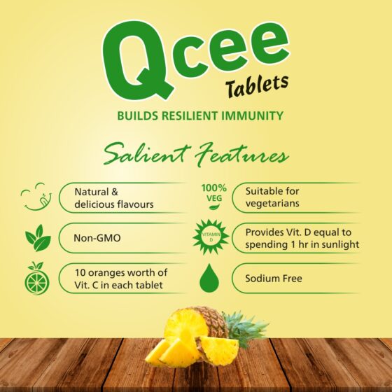 Qcee 500 mg Chewable Tablets (Pineapple) - Image 5