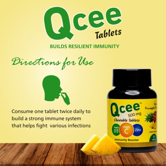 Qcee 500 mg Chewable Tablets (Pineapple) - Image 6