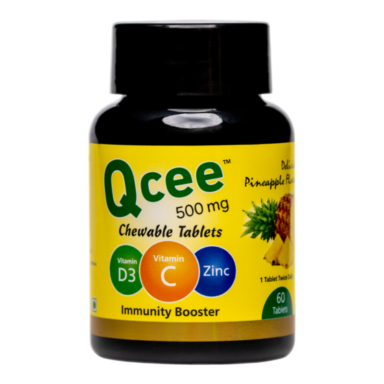 Qcee 500 mg Chewable Tablets (Pineapple)
