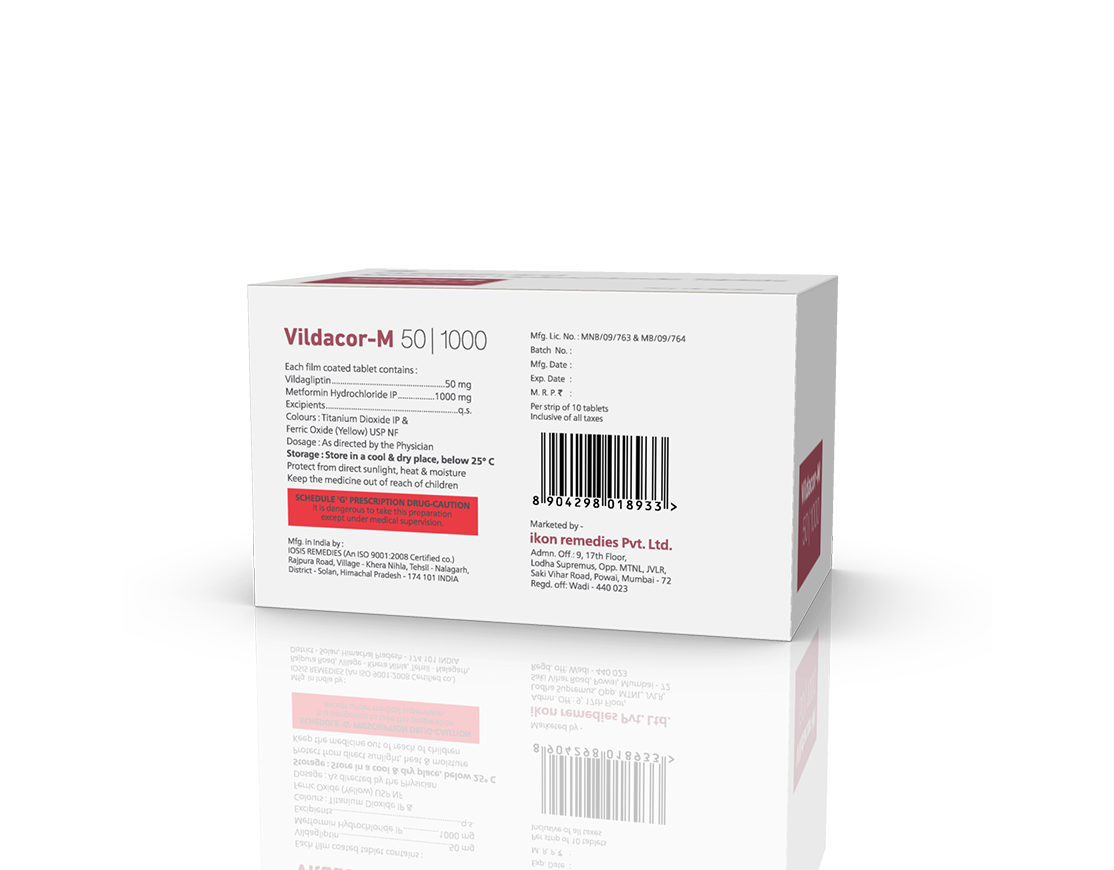 Vildacor M 1000 Tablets Supplier In India Ikon Remedies