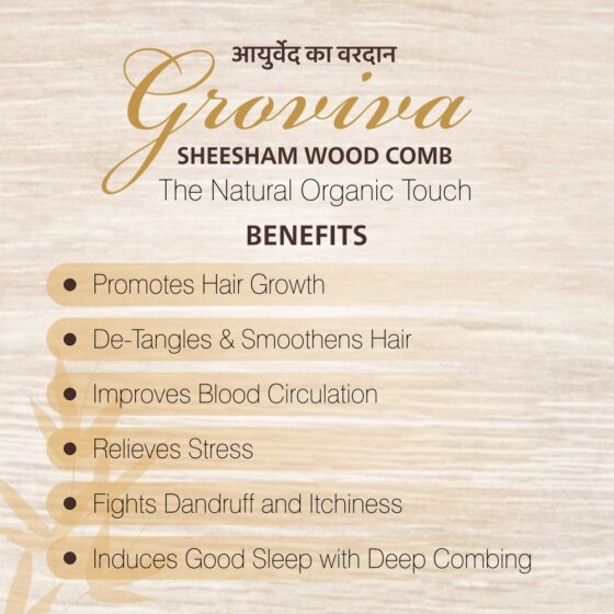Groviva - Handmade Sheesham Wood Comb 13 FC - Image 4