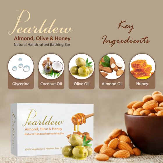 Pearldew Almond Olive Honey Skin Nourishing Bar - Image 3