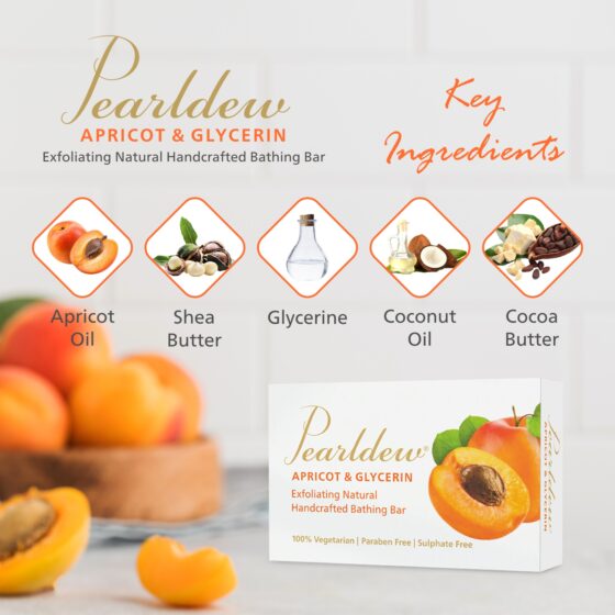 Pearldew Apricot & Glycerine Exfoliating Bathing Bar - Image 3