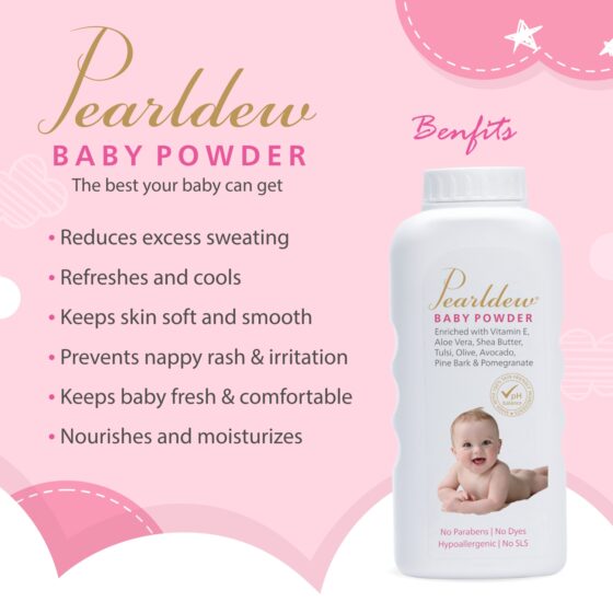 Pearldew Baby Powder 200 gm - Image 4