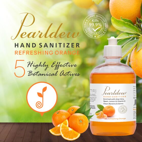 Pearldew Hand Sanitizer (Gel) Refreshing Orange 500 ml - Image 2