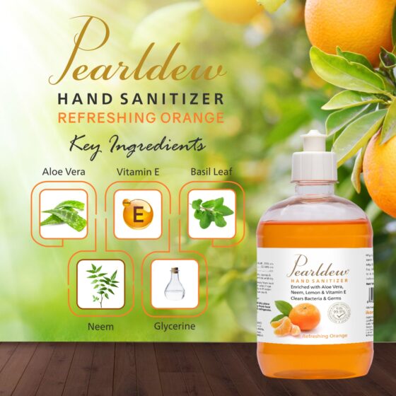 Pearldew Hand Sanitizer (Gel) Refreshing Orange 500 ml - Image 3