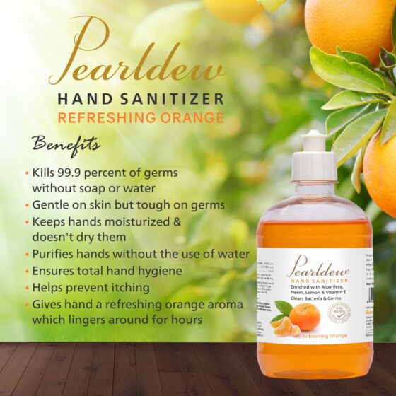Pearldew Hand Sanitizer (Gel) Refreshing Orange 500 ml - Image 5