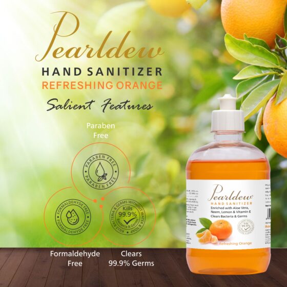 Pearldew Hand Sanitizer (Gel) Refreshing Orange 500 ml - Image 6